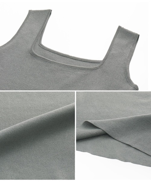 ANAP（アナップ）の「スクエアネックニットタンクトップ（タンクトップ・レディース・パープル/ブルー/アイボリー/ブラック・FREE）」の22枚目の写真