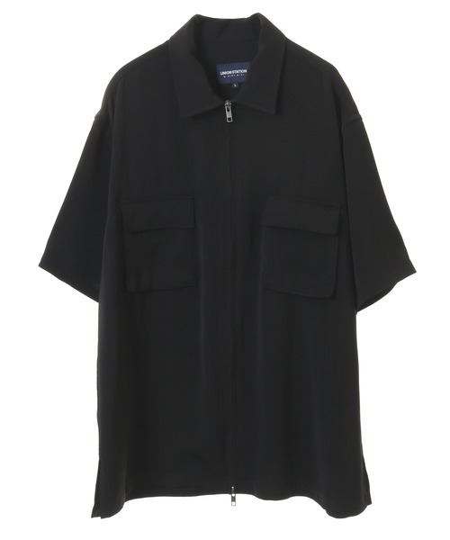 UNION STATION（ユニオンステーション）の「ツイルジップアップCPOシャツ（シャツ/ブラウス・メンズ・アイボリー/ブラック/グレー・L/LL/M）」の10枚目の写真