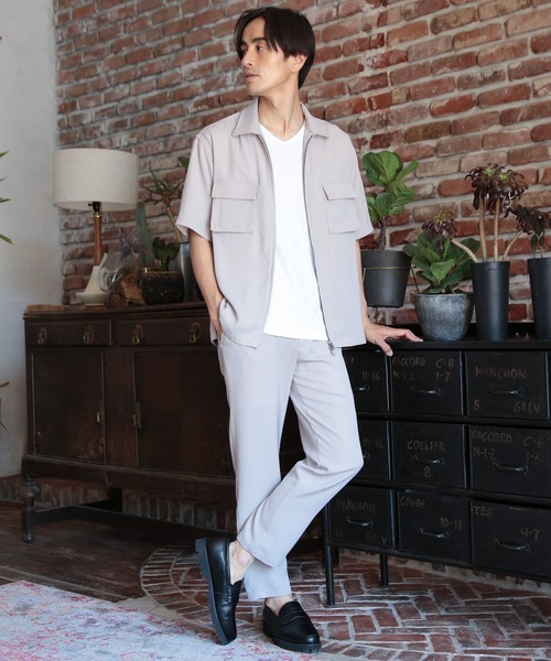 UNION STATION（ユニオンステーション）の「ツイルジップアップCPOシャツ（シャツ/ブラウス・メンズ・アイボリー/ブラック/グレー・L/LL/M）」の6枚目の写真