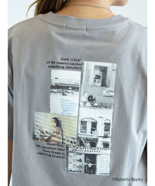 earth music&ecology(アースミュージックアンドエコロジー)の「【WEB限定】Roberta Bayley Tシャツ B *(Tシャツ/カットソー・レディース・オフホワイト/ライトグレー・M/L)」の4枚目の写真