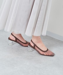 cepo | シアー　チュールスクエアサンダル(サンダル)