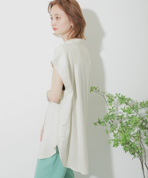 SENSE OF PLACE by URBAN RESEARCH（センスオブプレイスバイアーバンリサーチ）の「リネンレーヨンバンドカラーシャツ（シャツ/ブラウス・レディース・ライトベージュ/ライトカーキ/ブラック・ONE）」の22枚目の写真