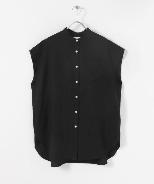 SENSE OF PLACE by URBAN RESEARCH（センスオブプレイスバイアーバンリサーチ）の「リネンレーヨンバンドカラーシャツ（シャツ/ブラウス・レディース・ライトベージュ/ライトカーキ/ブラック・ONE）」の14枚目の写真