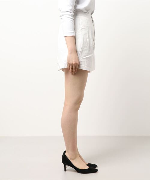 muure（ミュール）の「コットンリネンハーフパンツ（その他パンツ・レディース・ブラック/ベージュ/アイボリー・FREE）」の4枚目の写真