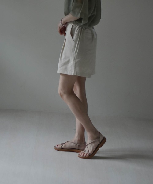 muure（ミュール）の「コットンリネンハーフパンツ（その他パンツ・レディース・ブラック/ベージュ/アイボリー・FREE）」の7枚目の写真