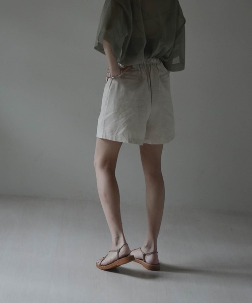 muure（ミュール）の「コットンリネンハーフパンツ（その他パンツ・レディース・ブラック/ベージュ/アイボリー・FREE）」の8枚目の写真