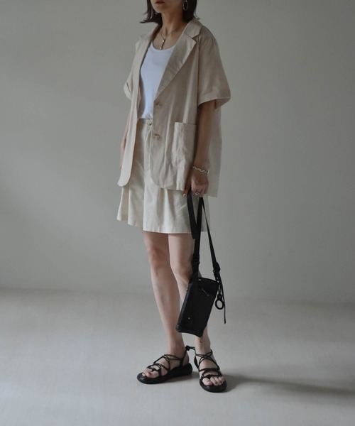 muure（ミュール）の「コットンリネンハーフパンツ（その他パンツ・レディース・ブラック/ベージュ/アイボリー・FREE）」の11枚目の写真