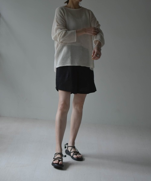 muure（ミュール）の「コットンリネンハーフパンツ（その他パンツ・レディース・ブラック/ベージュ/アイボリー・FREE）」の15枚目の写真