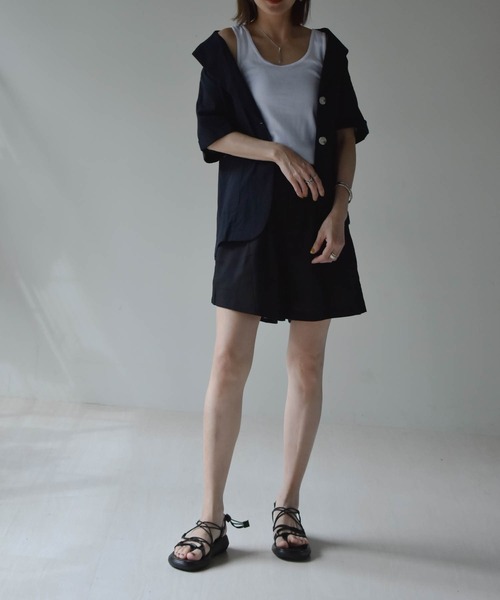 muure（ミュール）の「コットンリネンハーフパンツ（その他パンツ・レディース・ブラック/ベージュ/アイボリー・FREE）」の16枚目の写真