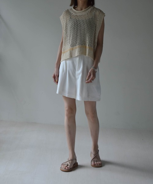 muure（ミュール）の「コットンリネンハーフパンツ（その他パンツ・レディース・ブラック/ベージュ/アイボリー・FREE）」の18枚目の写真