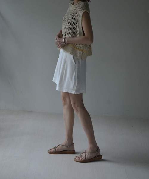 muure（ミュール）の「コットンリネンハーフパンツ（その他パンツ・レディース・ブラック/ベージュ/アイボリー・FREE）」の19枚目の写真