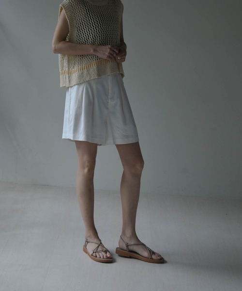 muure（ミュール）の「コットンリネンハーフパンツ（その他パンツ・レディース・ブラック/ベージュ/アイボリー・FREE）」の21枚目の写真