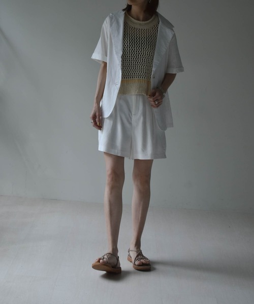 muure（ミュール）の「コットンリネンハーフパンツ（その他パンツ・レディース・ブラック/ベージュ/アイボリー・FREE）」の22枚目の写真