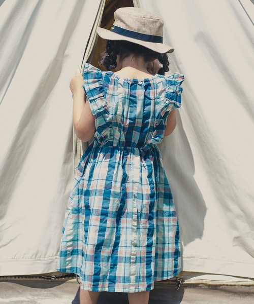 RADCHAP（ラッドチャップ）の「【ペア】マドラスチェックワンピース（ワンピース・キッズ・ブルー/オレンジ・100cm/110cm/90cm/120cm/130cm/140cm/150cm）」の12枚目の写真