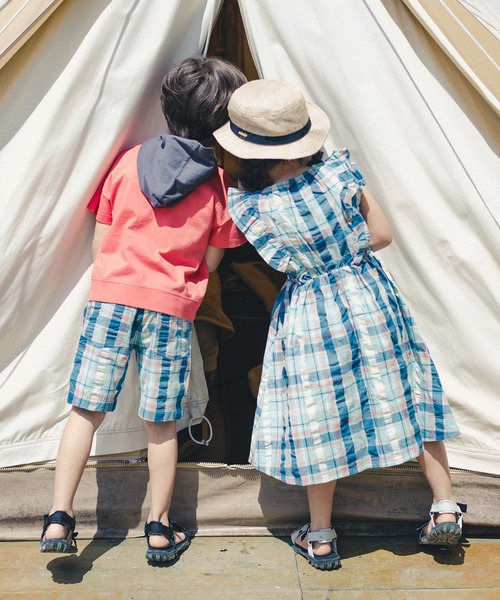 RADCHAP（ラッドチャップ）の「【ペア】マドラスチェックワンピース（ワンピース・キッズ・ブルー/オレンジ・100cm/110cm/90cm/120cm/130cm/140cm/150cm）」の9枚目の写真