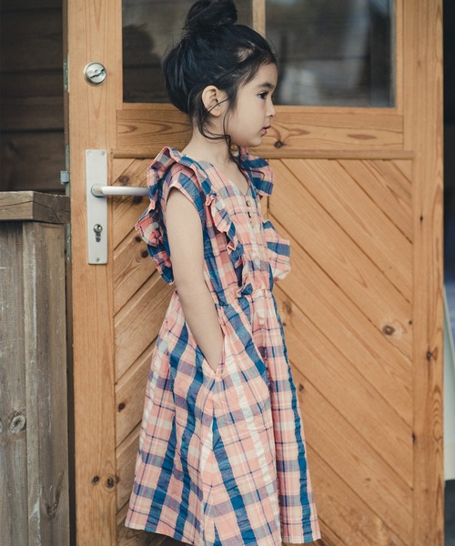 RADCHAP（ラッドチャップ）の「【ペア】マドラスチェックワンピース（ワンピース・キッズ・ブルー/オレンジ・100cm/110cm/90cm/120cm/130cm/140cm/150cm）」の13枚目の写真