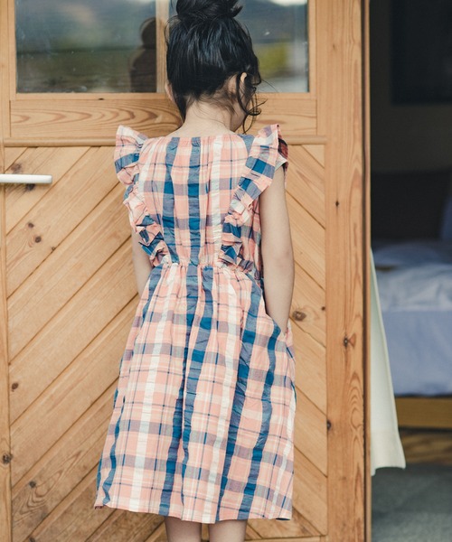 RADCHAP（ラッドチャップ）の「【ペア】マドラスチェックワンピース（ワンピース・キッズ・ブルー/オレンジ・100cm/110cm/90cm/120cm/130cm/140cm/150cm）」の7枚目の写真