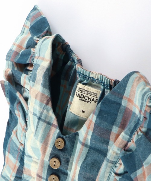 RADCHAP（ラッドチャップ）の「【ペア】マドラスチェックワンピース（ワンピース・キッズ・ブルー/オレンジ・100cm/110cm/90cm/120cm/130cm/140cm/150cm）」の4枚目の写真