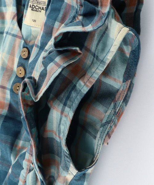 RADCHAP（ラッドチャップ）の「【ペア】マドラスチェックワンピース（ワンピース・キッズ・ブルー/オレンジ・100cm/110cm/90cm/120cm/130cm/140cm/150cm）」の10枚目の写真