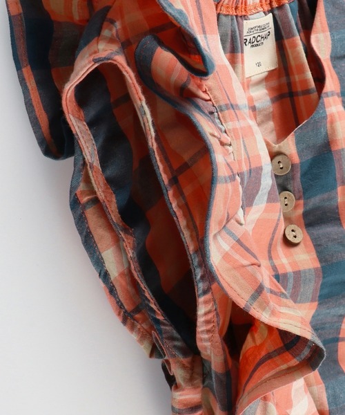 RADCHAP（ラッドチャップ）の「【ペア】マドラスチェックワンピース（ワンピース・キッズ・ブルー/オレンジ・100cm/110cm/90cm/120cm/130cm/140cm/150cm）」の5枚目の写真
