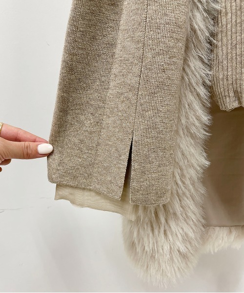 AULA AILA（アウラアイラ）の「エコファージレセット（ECO FUR GILLET SET）（ニット/セーター・レディース・ベージュ/ブラウン・M）」の11枚目の写真