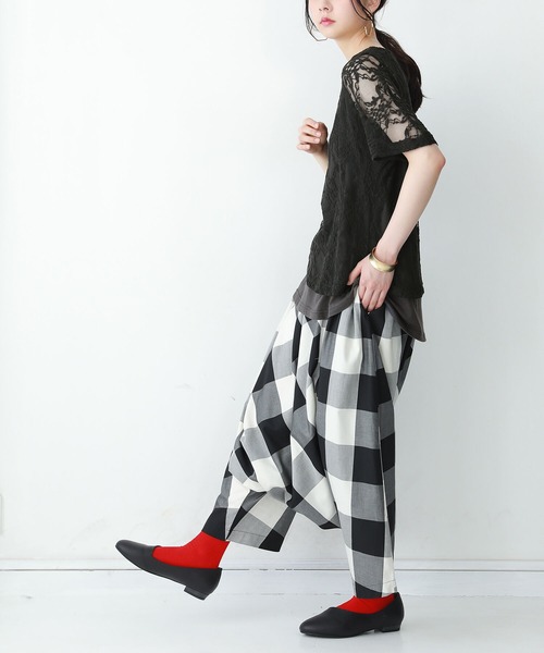 osharewalker（オシャレウォーカー）の「【廃盤】『花柄レースドッキングTシャツ』（Tシャツ/カットソー・レディース・ブラック/ベージュ/パープル/ミント・2/1）」の20枚目の写真