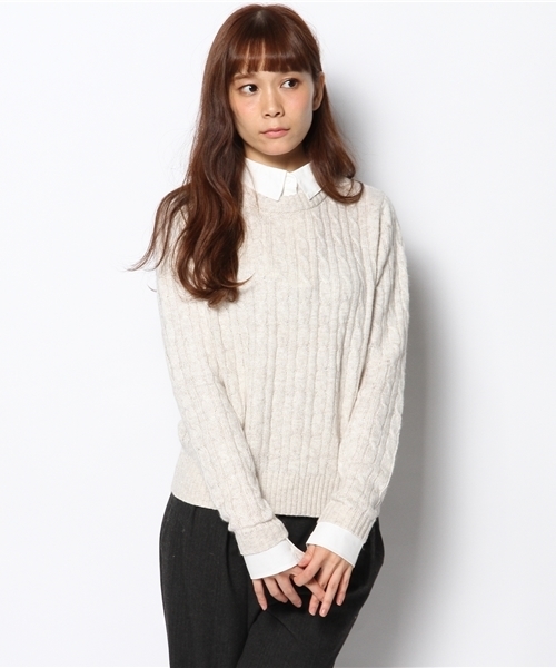 Chico(チコ)の「ケーブルニット(ニット/セーター・レディース・アイボリー/グリーン/ネイビー/グレー・FREE)」の15枚目の写真