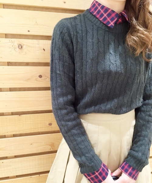 Chico(チコ)の「ケーブルニット(ニット/セーター・レディース・アイボリー/グリーン/ネイビー/グレー・FREE)」の16枚目の写真