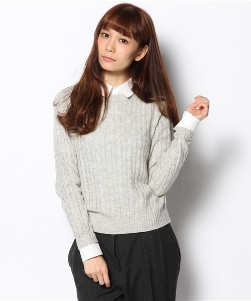 Chico(チコ)の「ケーブルニット(ニット/セーター・レディース・アイボリー/グリーン/ネイビー/グレー・FREE)」の1枚目の写真