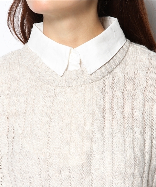Chico(チコ)の「ケーブルニット(ニット/セーター・レディース・アイボリー/グリーン/ネイビー/グレー・FREE)」の12枚目の写真