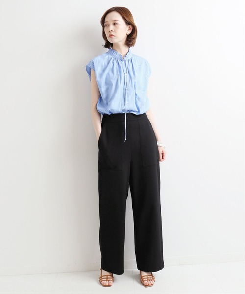 IENA（イエナ）の「ギンガムカットソーストレートパンツ