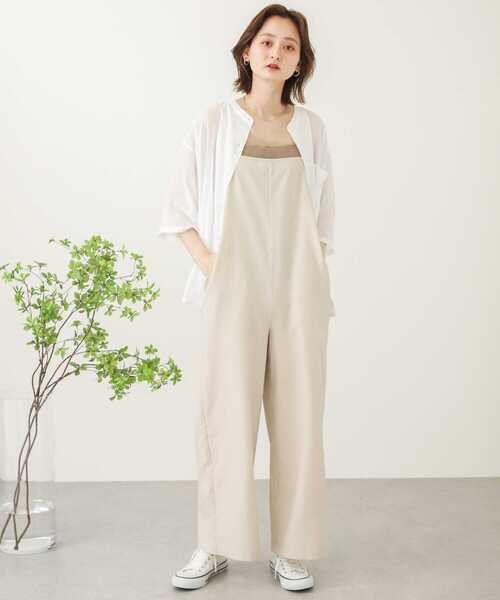 SENSE OF PLACE by URBAN RESEARCH（センスオブプレイスバイアーバンリサーチ）の「シアーシャツサロペットレイヤードアンサンブル（サロペット/オーバーオール・レディース・ブラック/グリーン/アイボリー・ONE）」の17枚目の写真