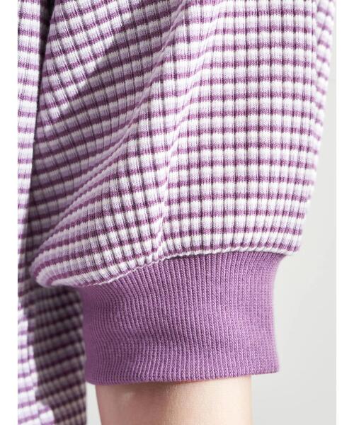 earth music&ecology（アースミュージックアンドエコロジー）の「マルチボーダーカットプルオーバー ＊（Tシャツ/カットソー・レディース・パープル/ブラック/サックスブルー・FREE）」の22枚目の写真