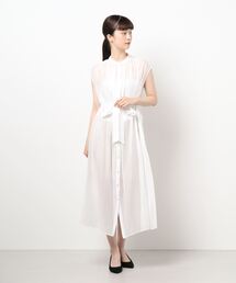 NICOLE white | バンドカラーロングワンピース(ワンピース)