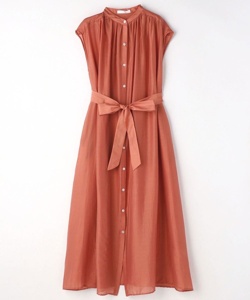 NICOLE white（ニコルホワイト）の「バンドカラーロングワンピース（ワンピース・レディース・オレンジ/オフホワイト/ブラック・FREE）」の22枚目の写真