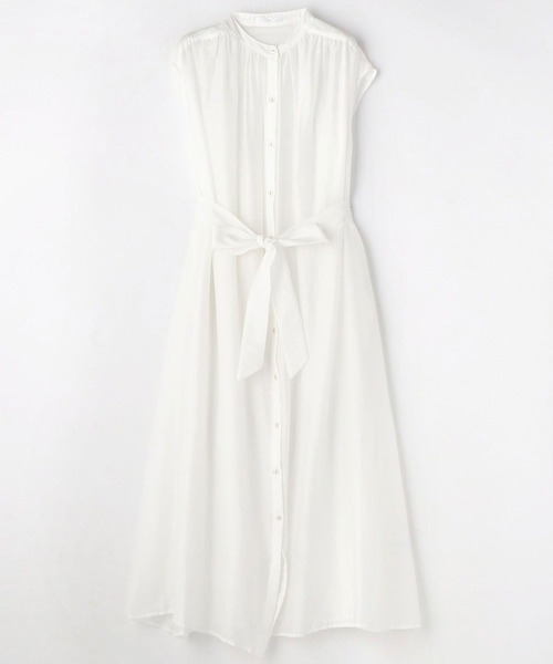 NICOLE white（ニコルホワイト）の「バンドカラーロングワンピース（ワンピース・レディース・オレンジ/オフホワイト/ブラック・FREE）」の21枚目の写真