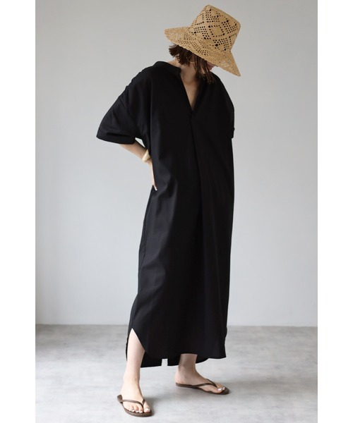 Bonjour Sagan(ボンジュールサガン)の「バックデザインVネックワンピース(ワンピース・レディース・ブラック/オフホワイト/イエロー/ブルー/ベージュ・FREE)」の20枚目の写真