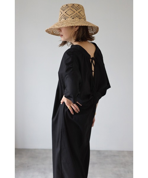 ワンピース Bonjour Bonjour Sagan シャツワンピース バックピンタックロングカラー