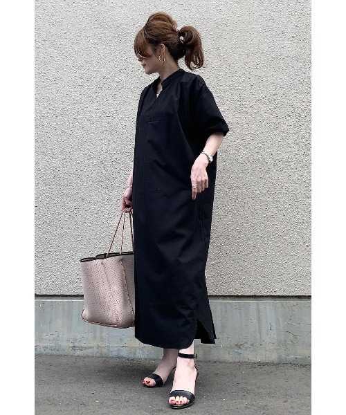 ワンピース Bonjour セール】バックデザインVネックワンピース（ワンピース