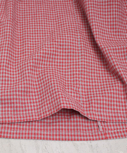 chambre de charme（シャンブルドゥシャーム）の「cdc コットン/リネンギンガム　ゆったりワンピース（ワンピース・レディース・レッド/ブラック/ブルー・FREE）」の18枚目の写真