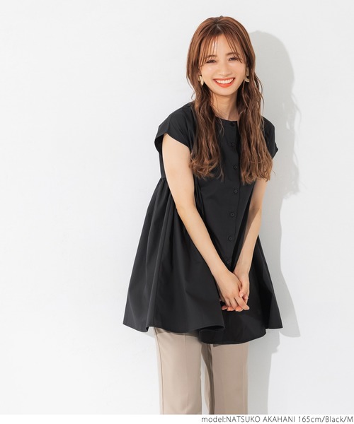【関税込み】MISBHV ブラック ギャザー ブラ 6月上旬発送予定 ショートパフギャザーブラウス【shichaku