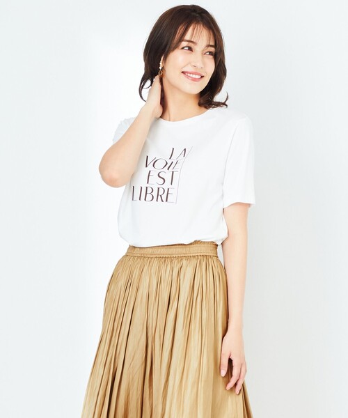 ANY SIS(エニィスィス)の「【UVケア】グラフィックロゴ Tシャツ(Tシャツ/カットソー・レディース・ネイビー系/ダークブラウン系/ホワイト系・4)」の1枚目の写真