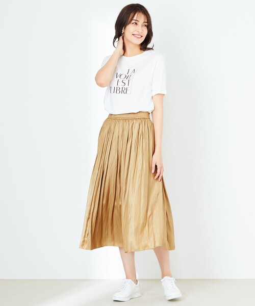ANY SIS(エニィスィス)の「【UVケア】グラフィックロゴ Tシャツ(Tシャツ/カットソー・レディース・ネイビー系/ダークブラウン系/ホワイト系・4)」の5枚目の写真