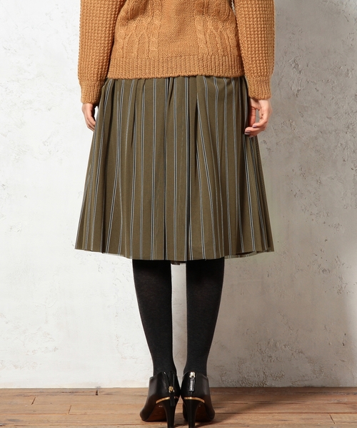 green label relaxing（グリーンレーベルリラクシング）の「monableレジメチュールリバーシブル スカート（スカート・レディース・オリーブ/ネイビー・38/36）」の10枚目の写真