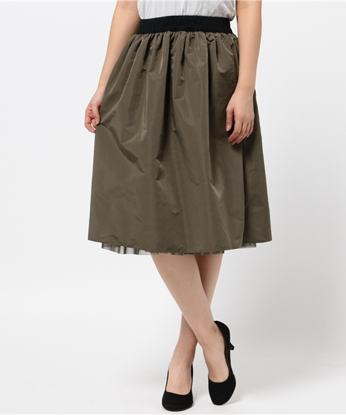 green label relaxing（グリーンレーベルリラクシング）の「monableレジメチュールリバーシブル スカート（スカート・レディース・オリーブ/ネイビー・38/36）」の15枚目の写真