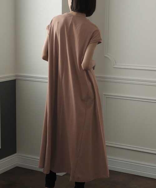 Aラインフレンチスリーブワンピース（ワンピース）｜ElegChic