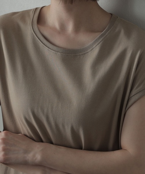 ElegChic(エレグシック)の「Aライン フレンチスリーブワンピース(ワンピース・レディース・ブラウン/グレイッシュベージュ/ブラック・M/4L/XL)」の5枚目の写真
