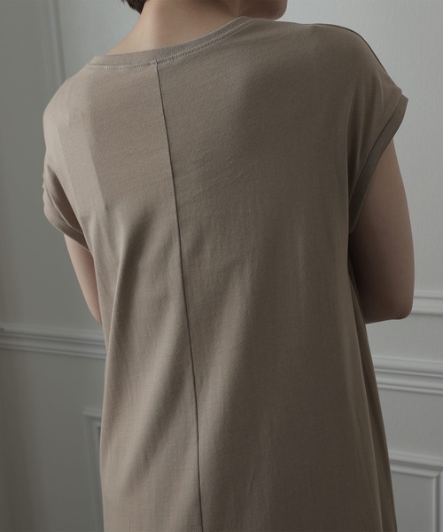ElegChic(エレグシック)の「Aライン フレンチスリーブワンピース(ワンピース・レディース・ブラウン/グレイッシュベージュ/ブラック・M/4L/XL)」の14枚目の写真