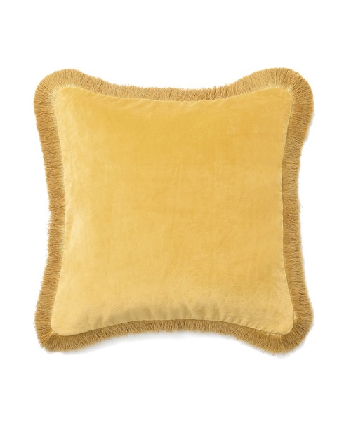 セール】ベルベットフリンジ クッションカバー 450×450 イエロー （063