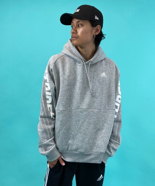 adidas(アディダス)の「adidas/アディダス スリーストライプ ルーズシルエットパーカー BN647(パーカー・メンズ・ブラック/グレー/ベージュ・L/O/M/XO)」の2枚目の写真